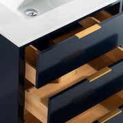 Kube Bath KD9930-BLUE Divani 30" Blue Free Standing Single Sink Bathroom Vanity with White Quartz Top - view 4