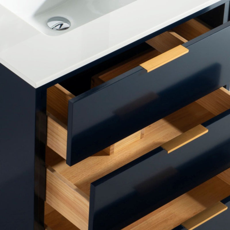Kube Bath KD9930-BLUE Divani 30" Blue Free Standing Single Sink Bathroom Vanity with White Quartz Top - view 4