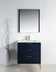 Kube Bath KD9930-BLUE Divani 30" Blue Free Standing Single Sink Bathroom Vanity with White Quartz Top - view 8