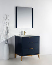 Kube Bath KD9930-BLUE Divani 30" Blue Free Standing Single Sink Bathroom Vanity with White Quartz Top - view 9