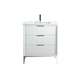 Kube Bath KD9930-GW Divani 30" Gloss White Free Standing Single Sink Bathroom Vanity with White Quartz Top