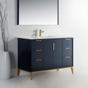 Kube Bath KD9948-BLUE Divani 48" Blue Free Standing Single Sink Bathroom Vanity with White Quartz Top - view 3