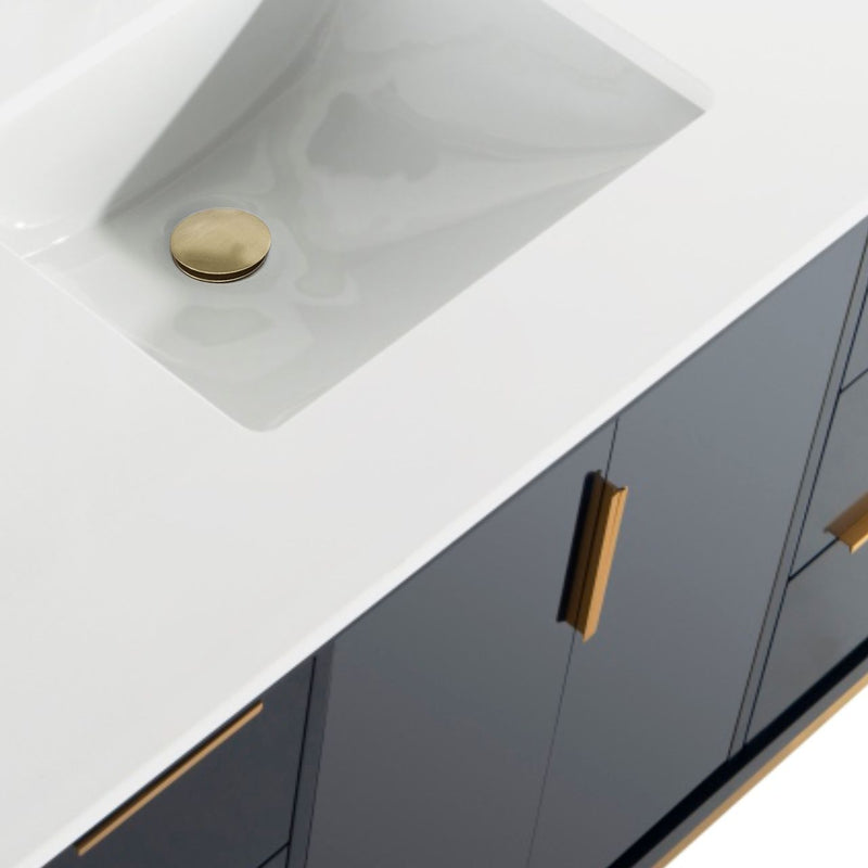 Kube Bath KD9948-BLUE Divani 48" Blue Free Standing Single Sink Bathroom Vanity with White Quartz Top - view 7