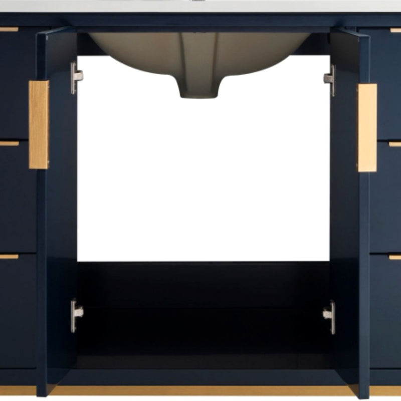 Kube Bath KD9948-BLUE Divani 48" Blue Free Standing Single Sink Bathroom Vanity with White Quartz Top - view 8
