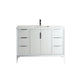 Kube Bath KD9948-GW Divani 48" Gloss White Free Standing Single Sink Bathroom Vanity with White Quartz Top