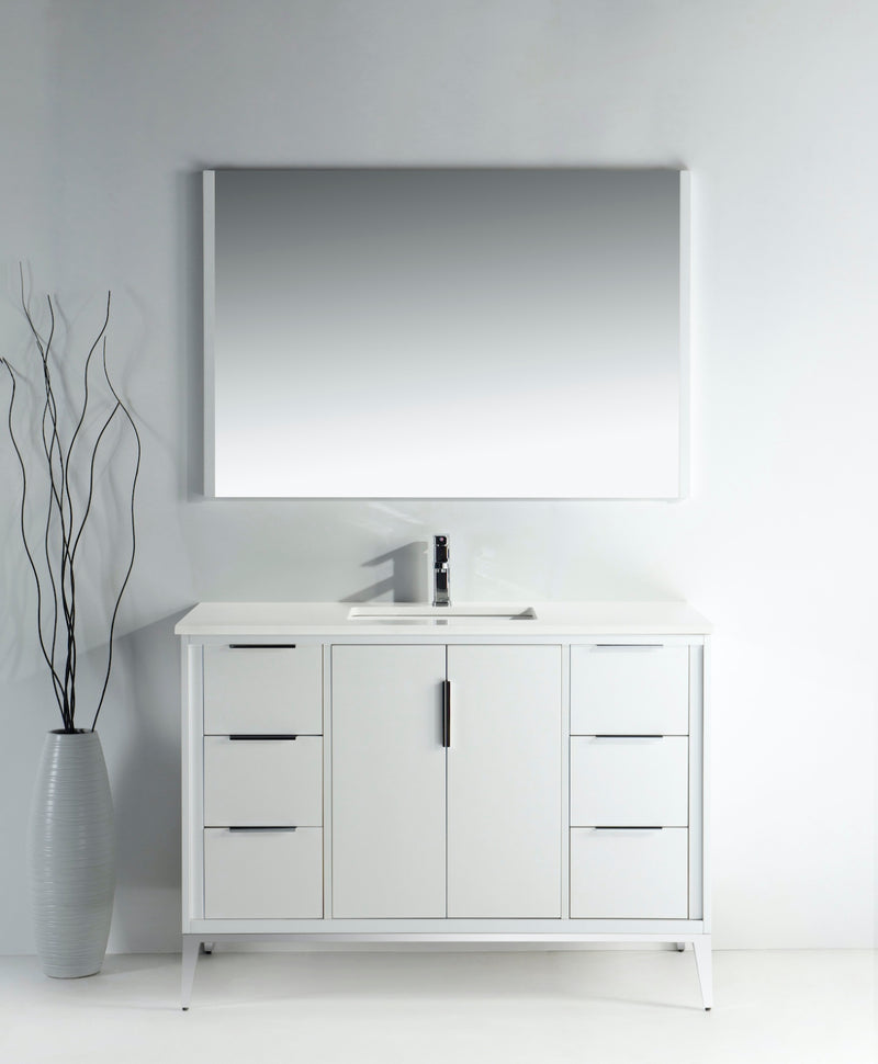 Kube Bath KD9948-GW Divani 48" Gloss White Free Standing Single Sink Bathroom Vanity with White Quartz Top - view 3