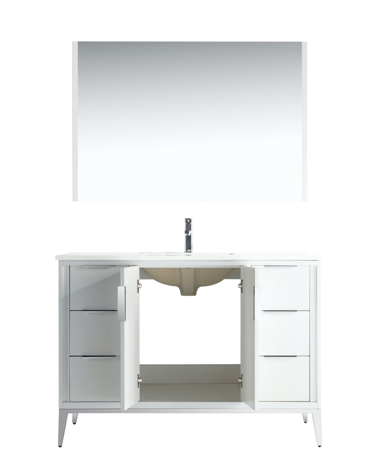 Kube Bath KD9948-GW Divani 48" Gloss White Free Standing Single Sink Bathroom Vanity with White Quartz Top - view 4