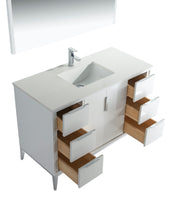 Kube Bath KD9948-GW Divani 48" Gloss White Free Standing Single Sink Bathroom Vanity with White Quartz Top - view 5