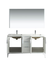 Kube Bath KD9960-GW Divani 60" Gloss White Free Standing Double Sink Bathroom Vanity with White Quartz Top - view 5