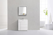 Kube Bath KFM30-GW Milano 30" High Gloss White Free Standing Single Sink Bathroom Vanity with Reinforced Acrylic Composite Top - view 3