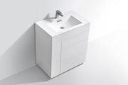 Kube Bath KFM30-GW Milano 30" High Gloss White Free Standing Single Sink Bathroom Vanity with Reinforced Acrylic Composite Top - view 4