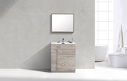 Kube Bath KFM30-NW Milano 30" Nature Wood Free Standing Single Sink Bathroom Vanity with Reinforced Acrylic Composite Top - view 2