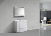 Kube Bath KFM36-GW Milano 36" High Gloss White Free Standing Single Sink Bathroom Vanity with Reinforced Acrylic Composite Top - view 3