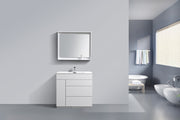 Kube Bath KFM36-GW Milano 36" High Gloss White Free Standing Single Sink Bathroom Vanity with Reinforced Acrylic Composite Top - view 2