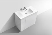 Kube Bath KFM36-GW Milano 36" High Gloss White Free Standing Single Sink Bathroom Vanity with Reinforced Acrylic Composite Top - view 4