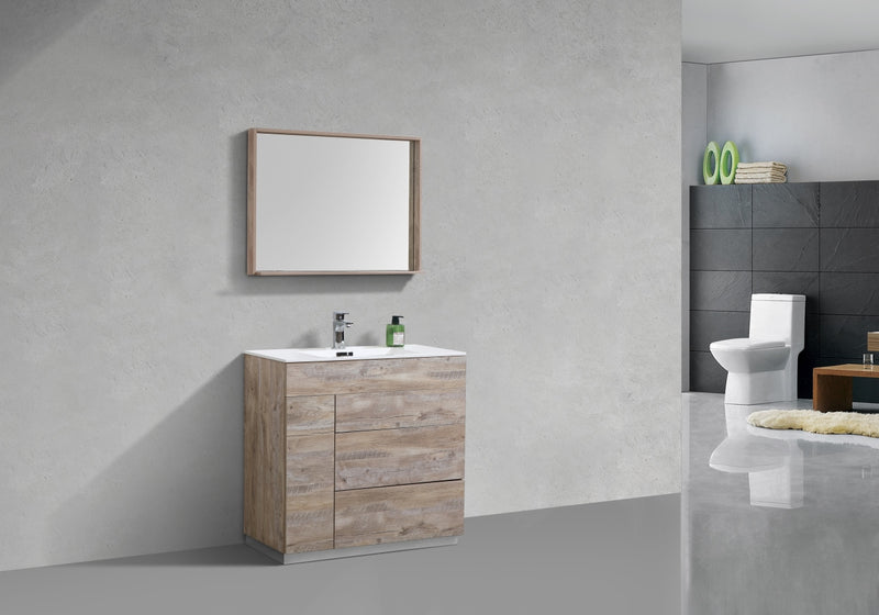 Kube Bath KFM36-NW Milano 36" Nature Wood Free Standing Single Sink Bathroom Vanity with Reinforced Acrylic Composite Top - view 3