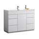 Kube Bath KFM48S-GW Milano 48" High Gloss White Free Standing Single Sink Bathroom Vanity with Reinforced Acrylic Composite Top