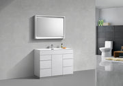 Kube Bath KFM48S-GW Milano 48" High Gloss White Free Standing Single Sink Bathroom Vanity with Reinforced Acrylic Composite Top - view 3