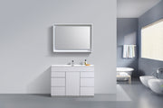Kube Bath KFM48S-GW Milano 48" High Gloss White Free Standing Single Sink Bathroom Vanity with Reinforced Acrylic Composite Top - view 2