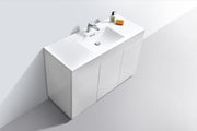 Kube Bath KFM48S-GW Milano 48" High Gloss White Free Standing Single Sink Bathroom Vanity with Reinforced Acrylic Composite Top - view 4