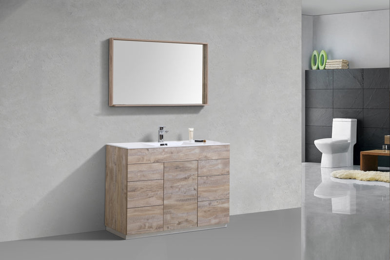 Kube Bath KFM48S-NW Milano 48" Nature Wood Free Standing Single Sink Bathroom Vanity with Reinforced Acrylic Composite Top - view 3