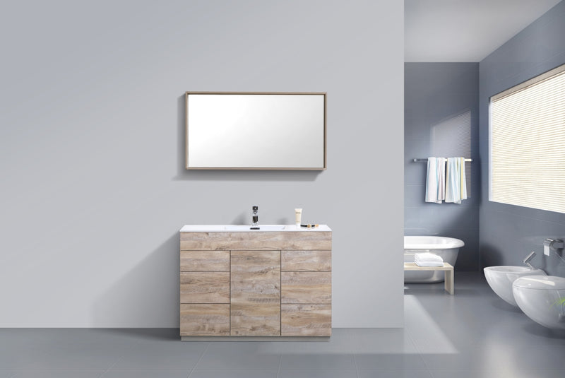 Kube Bath KFM48S-NW Milano 48" Nature Wood Free Standing Single Sink Bathroom Vanity with Reinforced Acrylic Composite Top - view 2