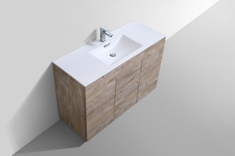 Kube Bath KFM48S-NW Milano 48" Nature Wood Free Standing Single Sink Bathroom Vanity with Reinforced Acrylic Composite Top - view 4