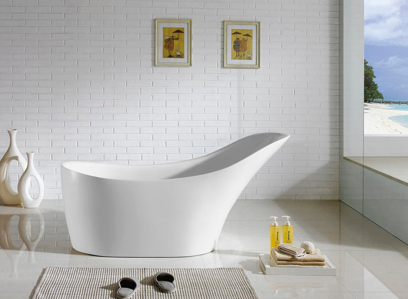 Kube Bath KFST1067 Victorian 67" White Freestanding Bathtub - view 4
