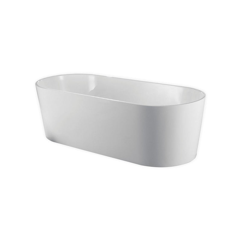 Kube Bath KFST1463 Ovale 63" White Freestanding Bathtub