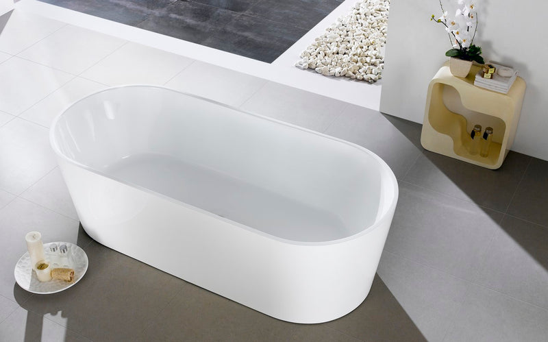 Kube Bath KFST1463 Ovale 63" White Freestanding Bathtub - view 3