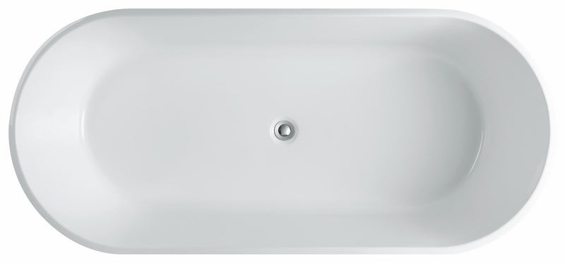 Kube Bath KFST1463 Ovale 63" White Freestanding Bathtub - view 5