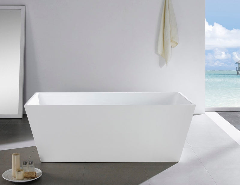 Kube Bath KFST5059 Squadra 59" White Freestanding Bathtub - view 4