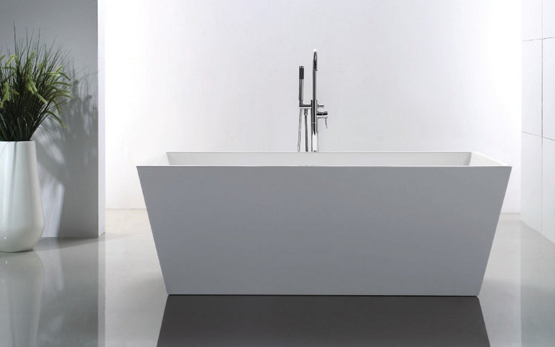 Kube Bath KFST5059 Squadra 59" White Freestanding Bathtub - view 3