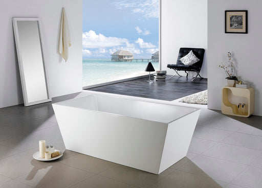 Kube Bath KFST5063 Squadra 63" White Freestanding Bathtub - view 2
