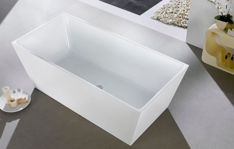 Kube Bath KFST5063 Squadra 63" White Freestanding Bathtub - view 4
