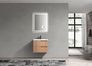 Kube Bath KSW24-OAKWOOD Fiore 24" Oak Wood Wall Mount Single Sink Bathroom Vanity with Reinforced Acrylic Composite Top - view 4