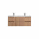 Kube Bath KSW48D-OAKWOOD Fiore 48" Oak Wood Wall Mount Double Sink Bathroom Vanity with Reinforced Acrylic Composite Top