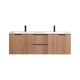 Kube Bath KSW60D-OAKWOOD Fiore 60" Oak Wood Wall Mount Double Sink Bathroom Vanity with Reinforced Acrylic Composite Top
