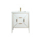 Kube Bath KV8830-GW Vetro 30" Gloss White Free Standing Single Sink Bathroom Vanity with White Quartz Top