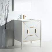 Kube Bath KV8830-GW Vetro 30" Gloss White Free Standing Single Sink Bathroom Vanity with White Quartz Top - view 3