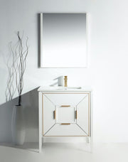 Kube Bath KV8830-GW Vetro 30" Gloss White Free Standing Single Sink Bathroom Vanity with White Quartz Top - view 8