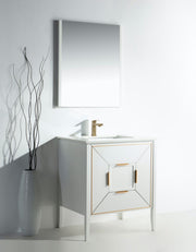 Kube Bath KV8830-GW Vetro 30" Gloss White Free Standing Single Sink Bathroom Vanity with White Quartz Top - view 9