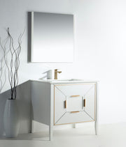 Kube Bath KV8836-GW Vetro 36" Gloss White Free Standing Single Sink Bathroom Vanity with White Quartz Top - view 9