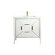 Kube Bath KV8836-GW Vetro 36" Gloss White Free Standing Single Sink Bathroom Vanity with White Quartz Top