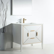 Kube Bath KV8836-GW Vetro 36" Gloss White Free Standing Single Sink Bathroom Vanity with White Quartz Top - view 3
