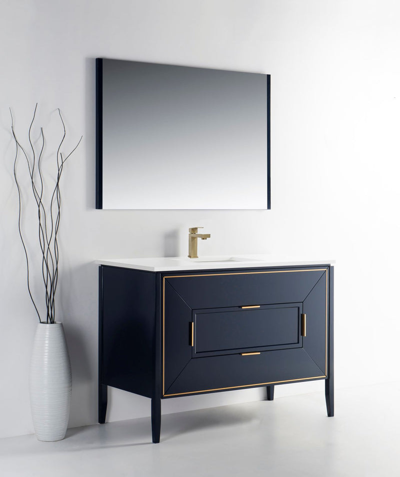Kube Bath KV8848-Blue Vetro 48" Blue Free Standing Single Sink Bathroom Vanity with White Quartz Top - view 10