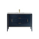 Kube Bath KV8848-Blue Vetro 48" Blue Free Standing Single Sink Bathroom Vanity with White Quartz Top