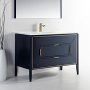 Kube Bath KV8848-Blue Vetro 48" Blue Free Standing Single Sink Bathroom Vanity with White Quartz Top - view 3