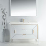 Kube Bath KV8848-GW Vetro 48" Gloss White Free Standing Single Sink Bathroom Vanity with White Quartz Top - view 2