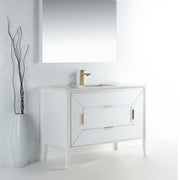Kube Bath KV8848-GW Vetro 48" Gloss White Free Standing Single Sink Bathroom Vanity with White Quartz Top - view 3